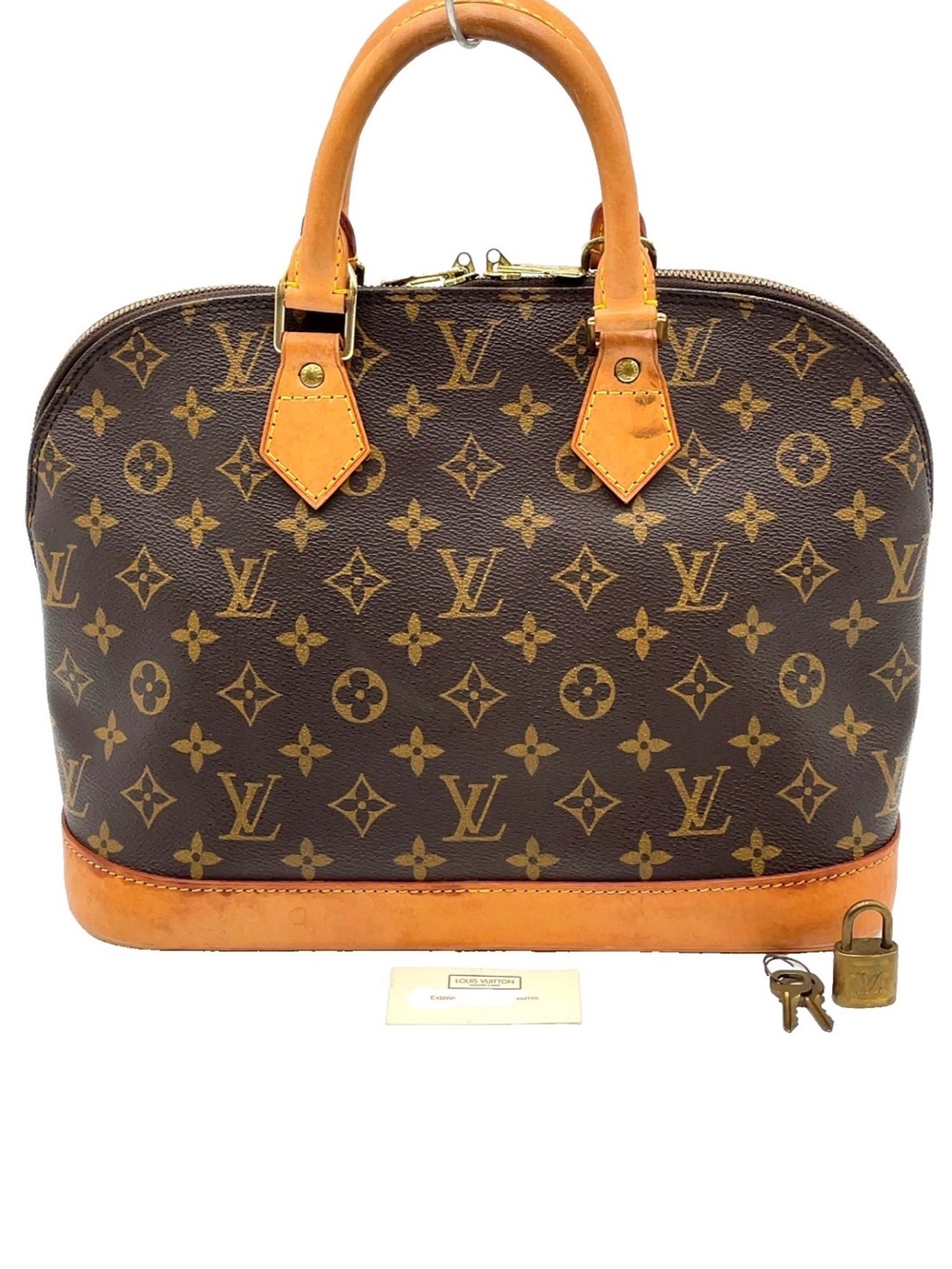 Auth Louis Vuitton Monogram Alma PM Hand Bag W/Padlock